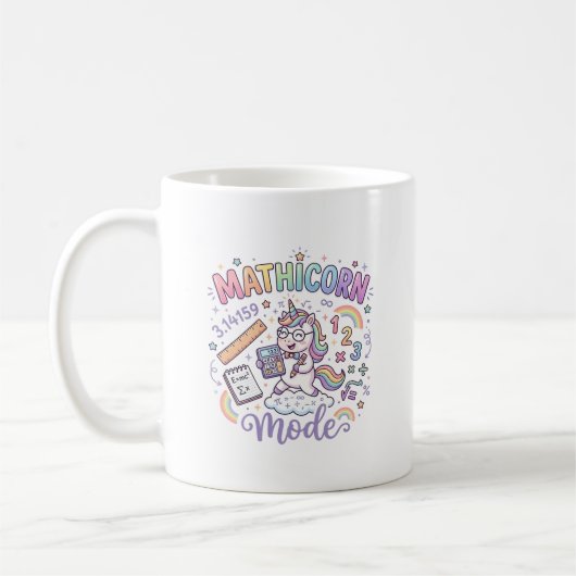 Einhorn Mathicorn Modus Liebenswerte Typografie Ge Kaffeetasse (Links)