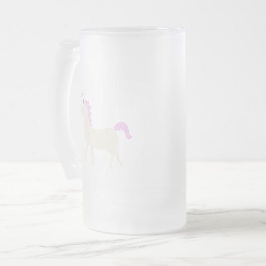 Einhorn Mattglas Bierglas (Vorderseite Links)