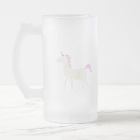 Einhorn Mattglas Bierglas (Links)