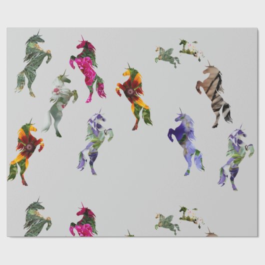 Einhorn-MattPackpapier, 30 in x 6 ft Geschenkpapier (Flach)