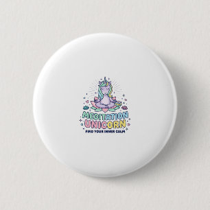 Einhorn-Meditation Einhorn Fett-Typografie T-Shirt Button