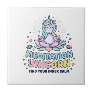 Einhorn-Meditation Einhorn Fett-Typografie T-Shirt Fliese