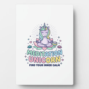 Einhorn-Meditation Einhorn Fett-Typografie T-Shirt Fotoplatte