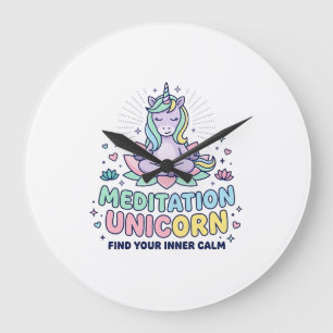 Einhorn-Meditation Einhorn Fett-Typografie T-Shirt Große Wanduhr
