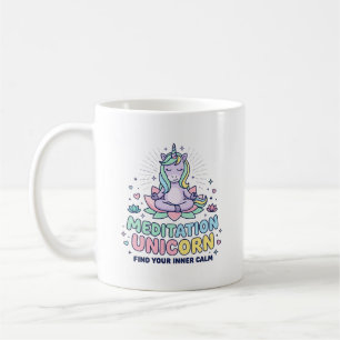 Einhorn-Meditation Einhorn Fett-Typografie T-Shirt Kaffeetasse