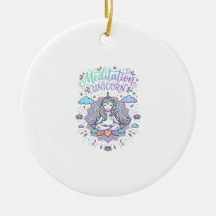 Einhorn-Meditation Einhorn Weißer Hintergrund Vekt Keramik Ornament