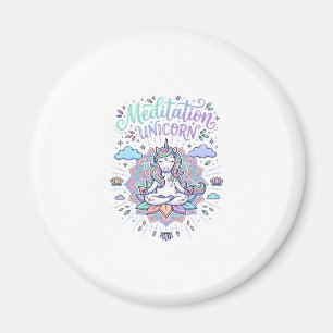 Einhorn-Meditation Einhorn Weißer Hintergrund Vekt Magnet
