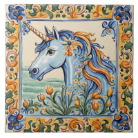 Einhorn, mediterran Gelb und Blauer Folk