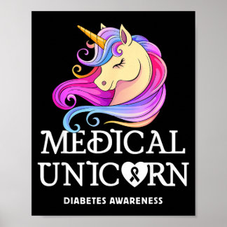 Einhorn Medizin Diabetes-Bewusstsein Poster