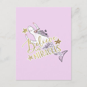 Einhorn Meerjungfrau Modern Trend Glaube an Wunder Postkarte