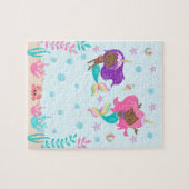 Einhorn-Meermädchen unter dem dunklen Hautton Puzzle (Horizontal)