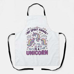 Einhorn Mein Seelentier ist ein Einhorn Fett Typog Schürze