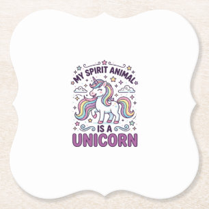 Einhorn Mein Seelentier ist ein Einhorn Fett Typog Untersetzer