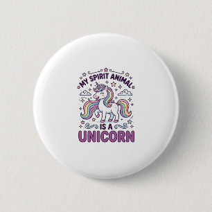 Einhorn Mein Seelentier ist ein Einhorn Fette Typo Button