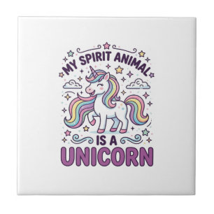 Einhorn Mein Seelentier ist ein Einhorn Fette Typo Fliese