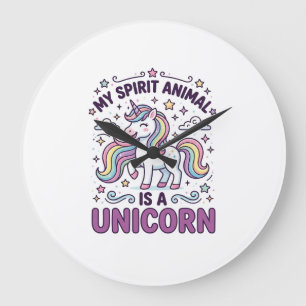 Einhorn Mein Seelentier ist ein Einhorn Fette Typo Große Wanduhr