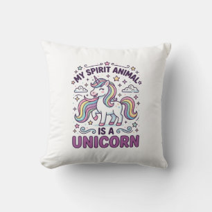 Einhorn Mein Seelentier ist ein Einhorn Fette Typo Kissen