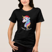 Einhorn-Merry-Christmas-Design Tri-Blend Shirt (Vorderseite)