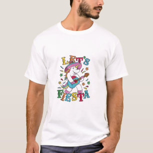 Einhorn Mexicanische Fiesta Gitarre Lustiges Desig T-Shirt