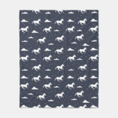 Einhorn-Midnight-Sky-Muster Blau Fleecedecke (Vorderseite)