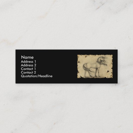 Einhorn Mini Visitenkarte (Vorderseite)