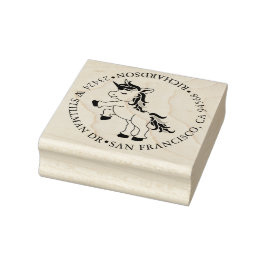 Einhorn mit Adresse Gummistempel