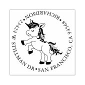 Einhorn mit Adresse Gummistempel (Prägung)