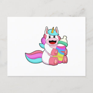 Einhorn mit Babyflasche.PNG Postkarte