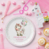 Einhorn mit Ballons Geburtstag Pappteller in Paste (Party)