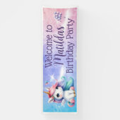 Einhorn mit Balloons Innen-/Außenbanner Banner (Vertikal)