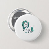 Einhorn mit Benzinmane Niedliches fsonniges Einhor Button (Vorne & Hinten)