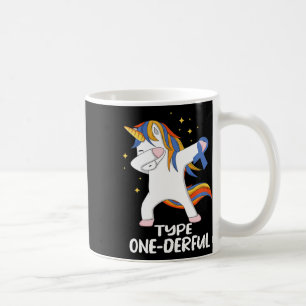 Einhorn mit blauem Band Typ-1-Diabetes T1D-Typ  Kaffeetasse