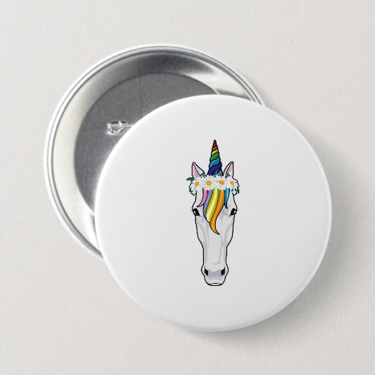 Einhorn mit Blume Button (Vorne & Hinten)