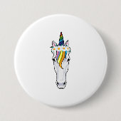 Einhorn mit Blume Button (Vorderseite)