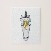 Einhorn mit Blume Puzzle (Vertikal)