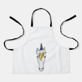 Einhorn mit Blume Schürze (Vorderseite)