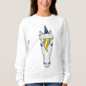 Einhorn mit Blume Sweatshirt (Vorderseite)