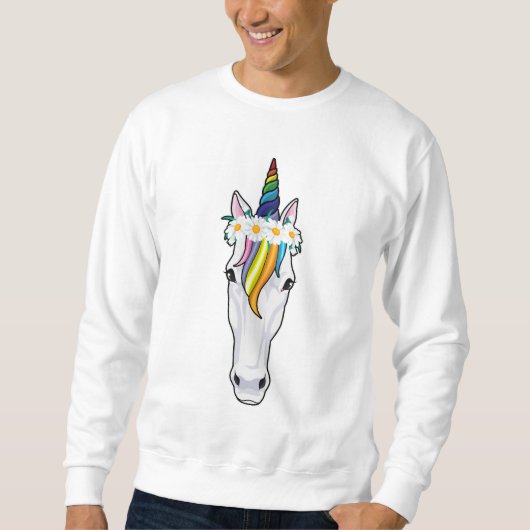 Einhorn mit Blume Sweatshirt (Vorderseite)
