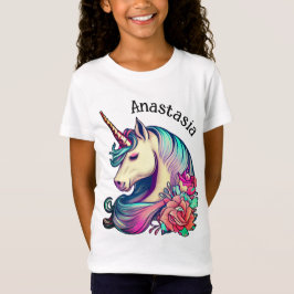 Einhorn mit Blume Vector Art T - Shirt