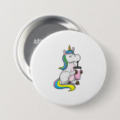 Einhorn mit Bubble Tee Button (Vorne & Hinten)