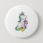 Einhorn mit Bubble Tee Button (Vorderseite)
