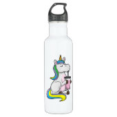 Einhorn mit Bubble Tee Edelstahlflasche (Vorderseite)