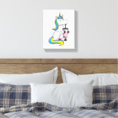 Einhorn mit Bubble Tee Leinwanddruck (Insitu (Schlafzimmer))
