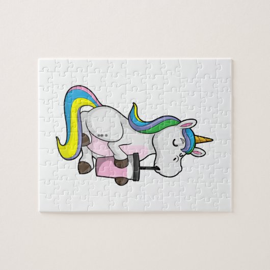 Einhorn mit Bubble Tee Puzzle (Horizontal)
