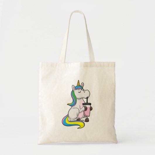 Einhorn mit Bubble Tee Tragetasche (Vorne)