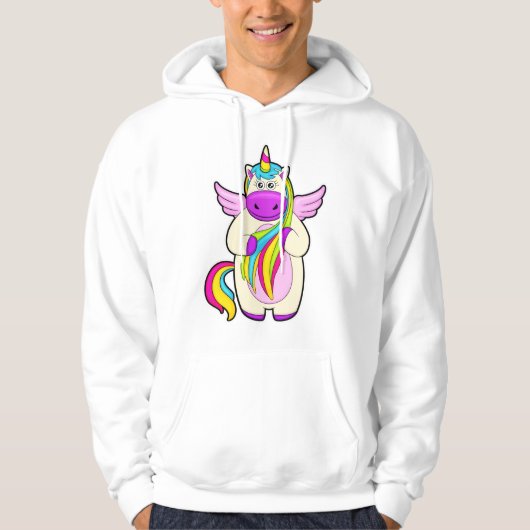 Einhorn mit bunten Haaren Hoodie (Vorderseite)
