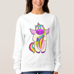 Einhorn mit bunten Haaren Sweatshirt