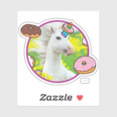 Einhorn mit Donuts Aufkleber (Blatt)