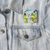 Einhorn mit Donuts Button (Beispiel)
