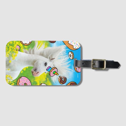 Einhorn mit Donuts Gepäckanhänger (Vorderseite (Horizontal))